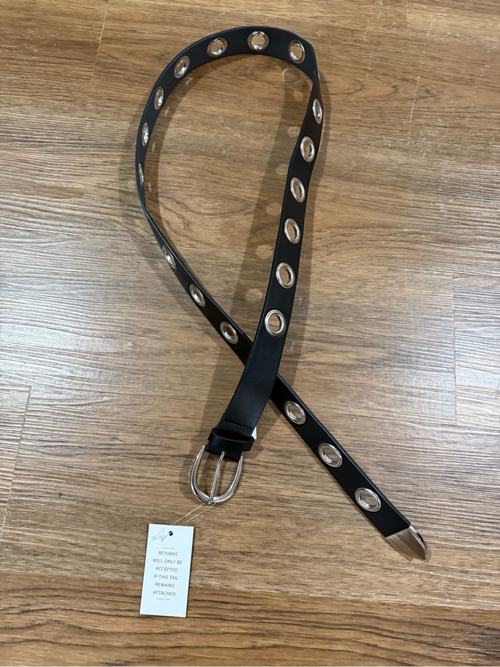 Eloquii Black Eyelet Detail Belt